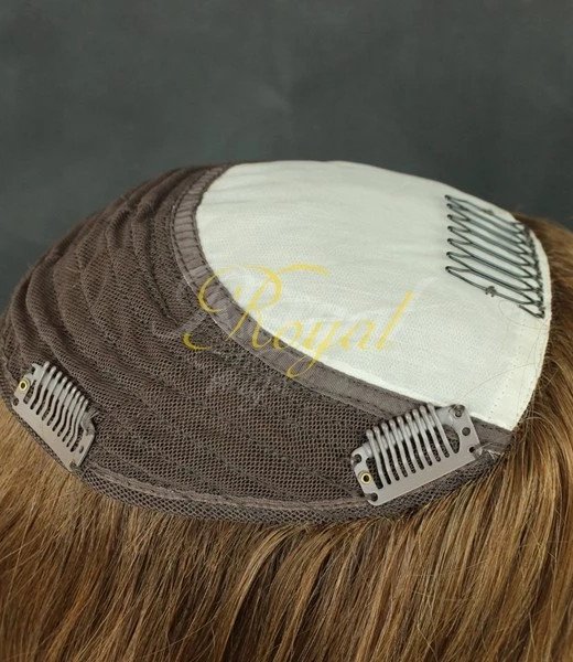 Brown Brazilian Hair Whopper White Skin Top Human Hair Topper Wigs