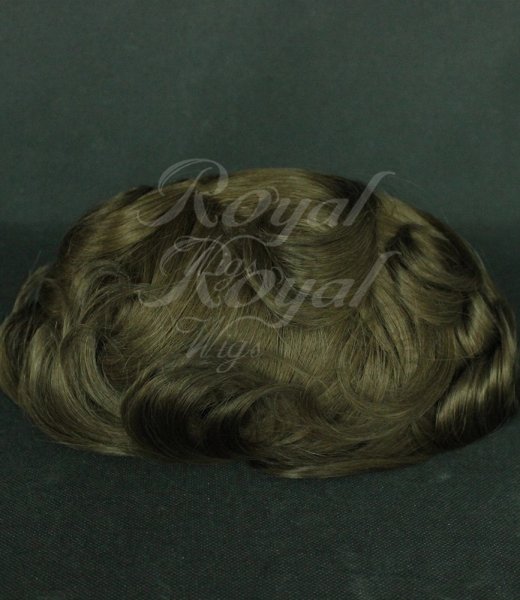 Nice natural hair and real looking top quality pu cap model single knot stock man hair wig natural toupee 