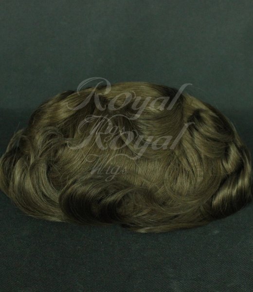 Nice natural hair and real looking top quality pu cap model single knot stock man hair wig natural toupee 